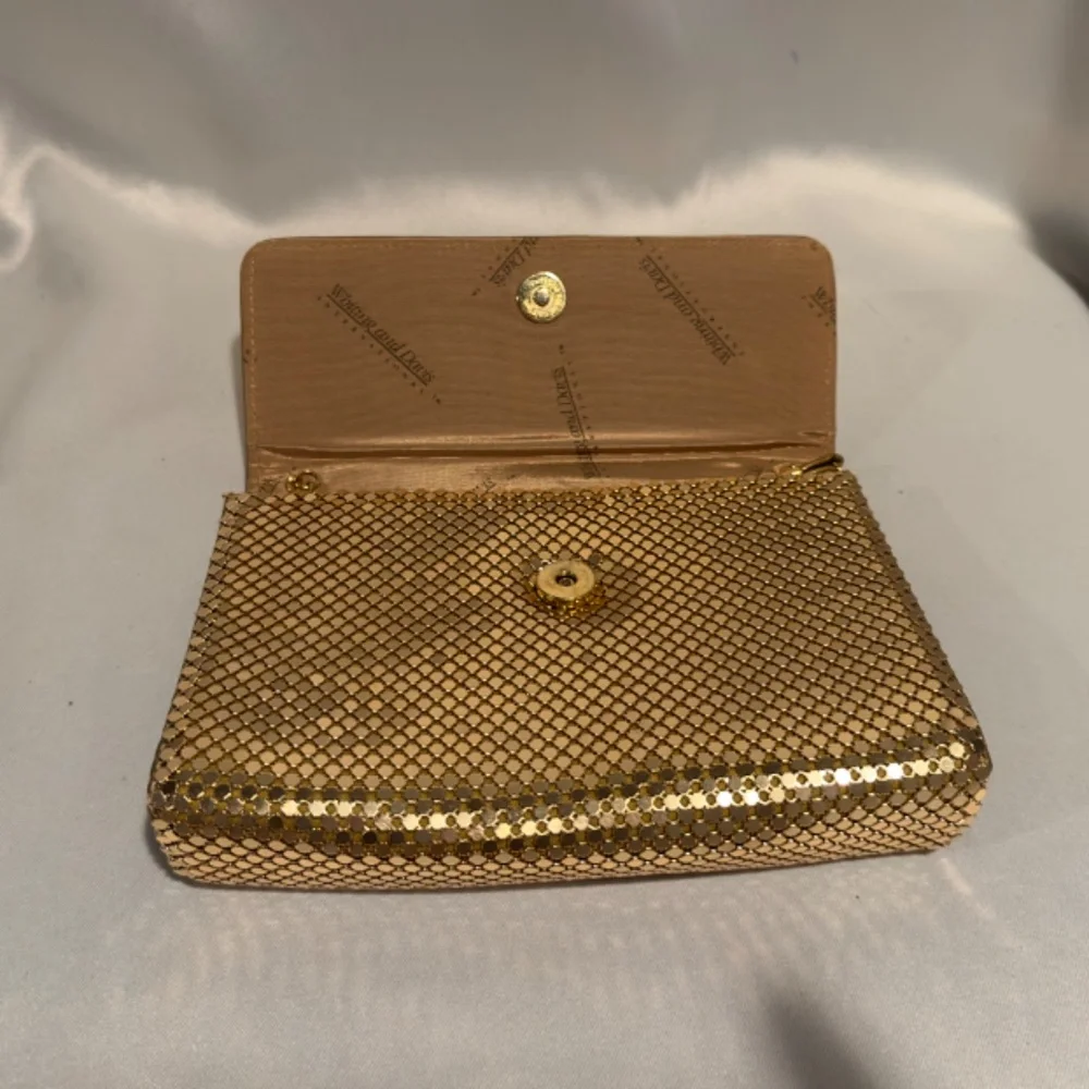 Vintage Whiting & Davis Gold Chainmaille Clutch Flap Purse